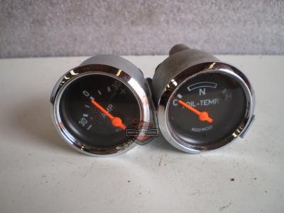 AMPERIMETRO Y CLOCK  6V TEMPERATURA ACEITE MOTO METER 1