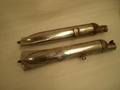 PAREJA SILENCER / MUFFLER DE ESCAPE COLA DE PEZ  / FISH TAIL ORIGINALES  BMW /  DKW   AÑOS  30 /40 / 50 